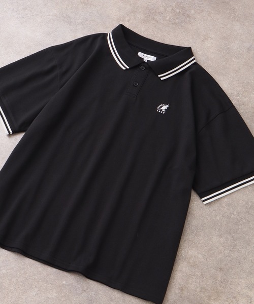 KANGOL（カンゴール）の「【KANGOL/カンゴール】別注 ワンポイント刺繍 半袖 ポロシャツ（ポロシャツ・メンズ・ホワイト/ネイビー/ブラック系1/ブラウン/ブラック系2/チャコールグレー/ワインレッド/グリーン・XL/L/M/S）」の3枚目の写真