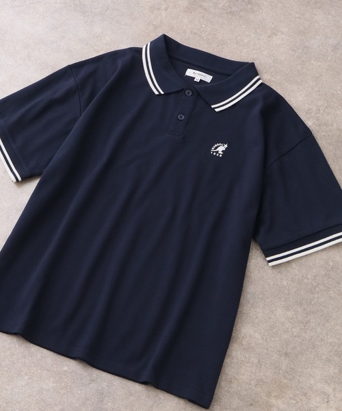 KANGOL（カンゴール）の「【KANGOL/カンゴール】別注 ワンポイント刺繍 半袖 ポロシャツ（ポロシャツ・メンズ・ホワイト/ネイビー/ブラック系1/ブラウン/ブラック系2/チャコールグレー/ワインレッド/グリーン・XL/L/M/S）」の7枚目の写真