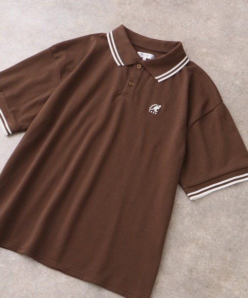 KANGOL（カンゴール）の「【KANGOL/カンゴール】別注 ワンポイント刺繍 半袖 ポロシャツ（ポロシャツ・メンズ・ホワイト/ネイビー/ブラック系1/ブラウン/ブラック系2/チャコールグレー/ワインレッド/グリーン・XL/L/M/S）」の5枚目の写真