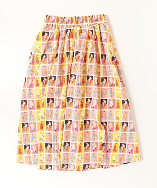 sandy（サンディー）の「プリントタック＆ギャザースカート（スカート・レディース・ネイビー/イエロー/ブルー/オフホワイト・FREE）」の4枚目の写真