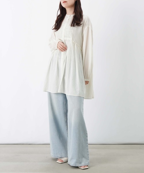 LUCA/LADY LUCK LUCA(ルカ/レディラックルカ)の「LC/LLL シャーリングギャザーチュニックブラウス(シャツ/ブラウス・レディース・アイボリー/ブラック・FREE)」の9枚目の写真