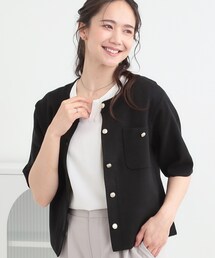 SHOO・LA・RUE | 【S-LL/洗濯機可】金ボタン5分袖カーディガン(カーディガン/ボレロ)
