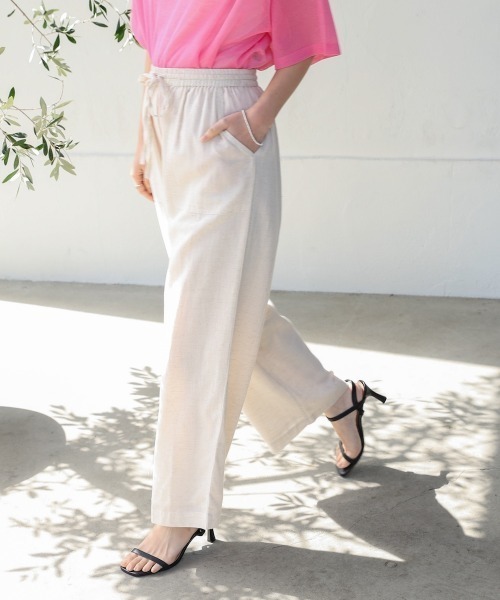 Bou Jeloud（ブージュルード）の「麻混ストレートパンツ（その他パンツ・レディース・チャコールグレー・MEDIUM）」の2枚目の写真