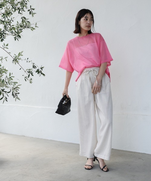 Bou Jeloud（ブージュルード）の「麻混ストレートパンツ（その他パンツ・レディース・チャコールグレー・MEDIUM）」の4枚目の写真