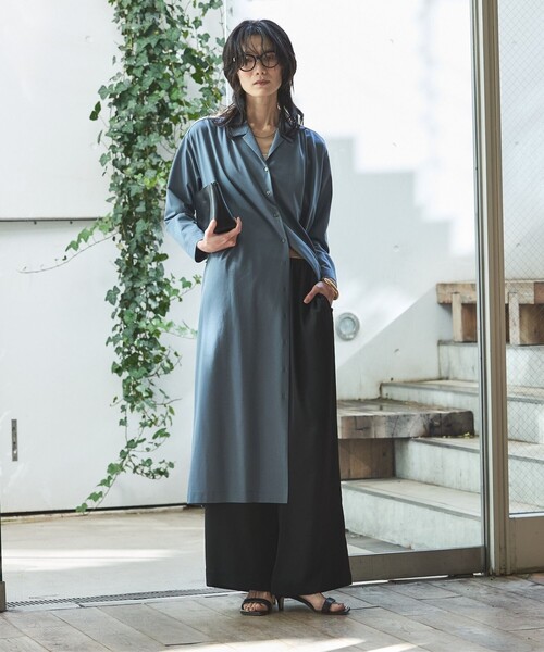 qualite（カリテ）の「【接触冷感】ドライジャージーワンピース　春服　夏服　2WAY（ワンピース・レディース・カーキ/グレイッシュブルー・フリー）」の6枚目の写真