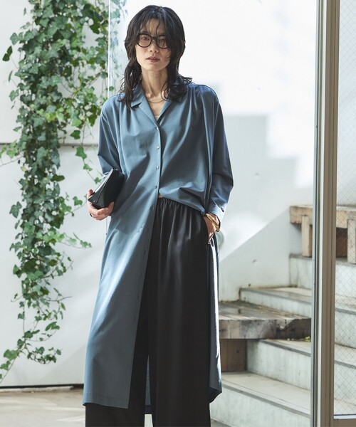 qualite（カリテ）の「【接触冷感】ドライジャージーワンピース　春服　夏服　2WAY（ワンピース・レディース・カーキ/グレイッシュブルー・フリー）」の8枚目の写真