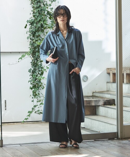 qualite（カリテ）の「【接触冷感】ドライジャージーワンピース　春服　夏服　2WAY（ワンピース・レディース・カーキ/グレイッシュブルー・フリー）」の9枚目の写真