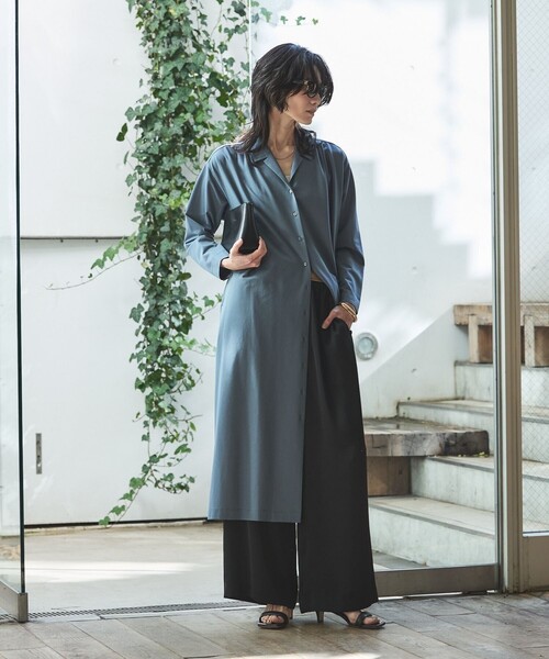 qualite（カリテ）の「【接触冷感】ドライジャージーワンピース　春服　夏服　2WAY（ワンピース・レディース・カーキ/グレイッシュブルー・フリー）」の10枚目の写真