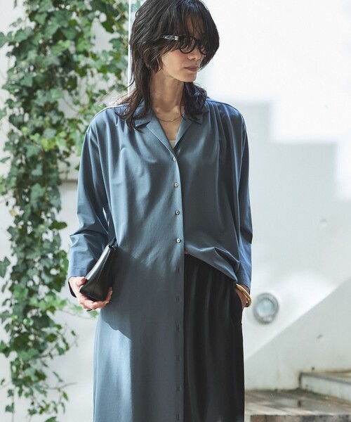 qualite（カリテ）の「【接触冷感】ドライジャージーワンピース　春服　夏服　2WAY（ワンピース・レディース・カーキ/グレイッシュブルー・フリー）」の12枚目の写真