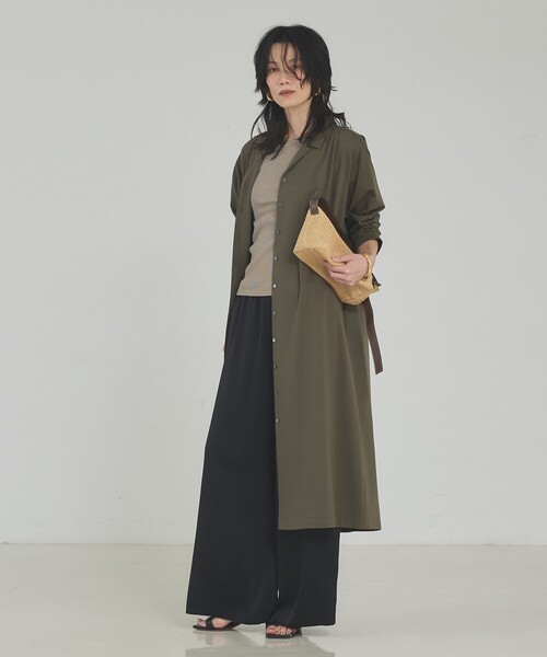 qualite（カリテ）の「【接触冷感】ドライジャージーワンピース　春服　夏服　2WAY（ワンピース・レディース・カーキ/グレイッシュブルー・フリー）」の13枚目の写真