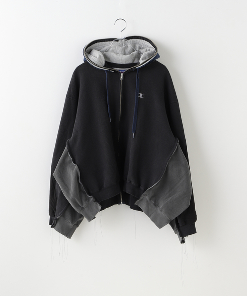DISCOVERED(ディスカバード)の「DISCOVERED / ディスカバード Band Tee Dolman Zip Hoodie(パーカー・メンズ・ブラック・FREE)」の1枚目の写真