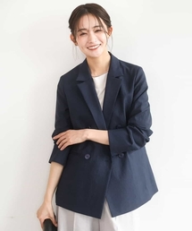 MK MICHEL KLEIN（エムケーミッシェルクラン）の「バイオヴィンテージツイル ダブルブレストジャケット 接触冷感 UVカット 速乾 洗える（テーラードジャケット）」