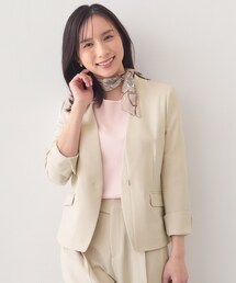 index | ノーカラージャケット/セットアップ対応可【洗える/接触冷感/吸水速乾/防シワ/ストレッチ】(ノーカラージャケット)