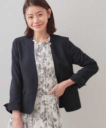 index | ノーカラージャケット/セットアップ対応可【洗える/接触冷感/吸水速乾/防シワ/ストレッチ】(ノーカラージャケット)
