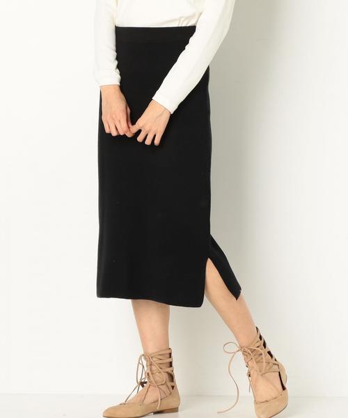 Another Edition(アナザーエディション)の「ミラノリブタイトスカート/AEMFC ミラノ RIB タイト SK◆(スカート・レディース・ライトグレー/ブラック・FREE)」の1枚目の写真