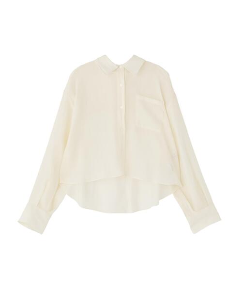 PROPORTION BODY DRESSING(プロポーションボディドレッシング)の「【青島心さん着用】短丈シアーシャツ / 1216110410(シャツ/ブラウス・レディース・ブラウン/ホワイト系その他/ブルー・FREE)」の4枚目の写真