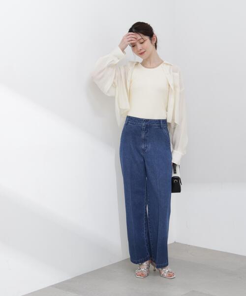 PROPORTION BODY DRESSING(プロポーションボディドレッシング)の「【青島心さん着用】短丈シアーシャツ / 1216110410(シャツ/ブラウス・レディース・ブラウン/ホワイト系その他/ブルー・FREE)」の13枚目の写真