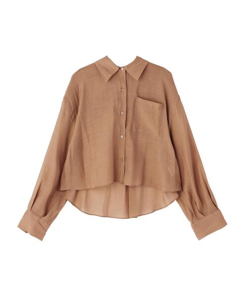 PROPORTION BODY DRESSING(プロポーションボディドレッシング)の「【青島心さん着用】短丈シアーシャツ / 1216110410(シャツ/ブラウス・レディース・ブラウン/ホワイト系その他/ブルー・FREE)」の15枚目の写真