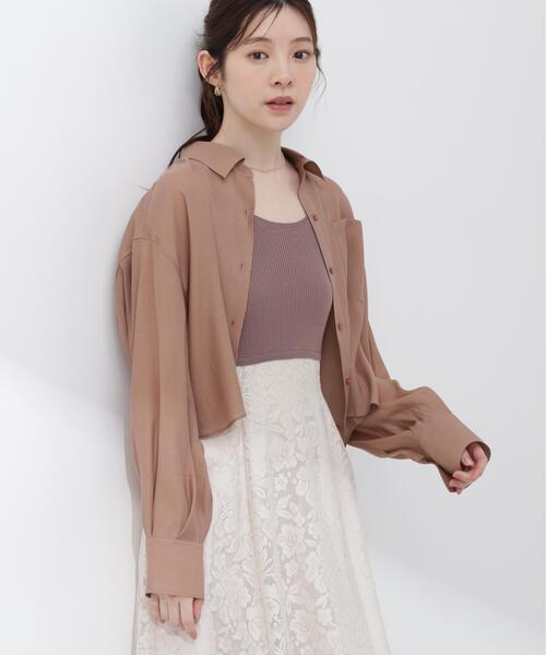 PROPORTION BODY DRESSING(プロポーションボディドレッシング)の「【青島心さん着用】短丈シアーシャツ / 1216110410(シャツ/ブラウス・レディース・ブラウン/ホワイト系その他/ブルー・FREE)」の18枚目の写真