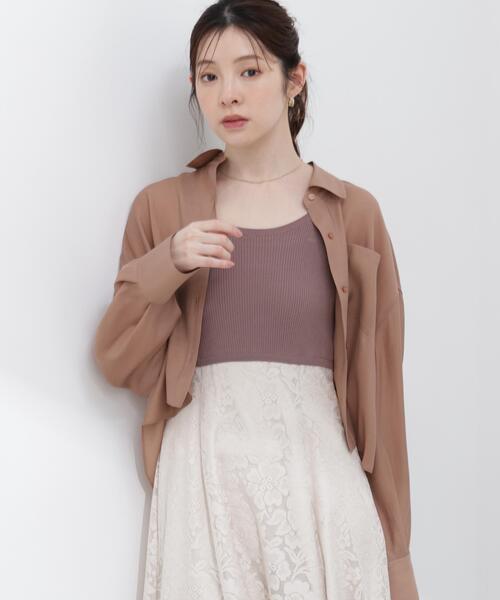 PROPORTION BODY DRESSING(プロポーションボディドレッシング)の「【青島心さん着用】短丈シアーシャツ / 1216110410(シャツ/ブラウス・レディース・ブラウン/ホワイト系その他/ブルー・FREE)」の22枚目の写真