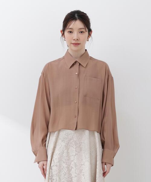 PROPORTION BODY DRESSING(プロポーションボディドレッシング)の「【青島心さん着用】短丈シアーシャツ / 1216110410(シャツ/ブラウス・レディース・ブラウン/ホワイト系その他/ブルー・FREE)」の21枚目の写真