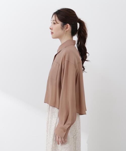 PROPORTION BODY DRESSING(プロポーションボディドレッシング)の「【青島心さん着用】短丈シアーシャツ / 1216110410(シャツ/ブラウス・レディース・ブラウン/ホワイト系その他/ブルー・FREE)」の22枚目の写真