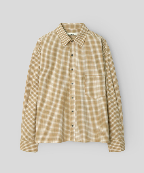 INDUST（インダスト）の「クロップチェックシャツ_グレー（シャツ/ブラウス・レディース・グレー・1(S)/2(M)/3(L)）」の3枚目の写真