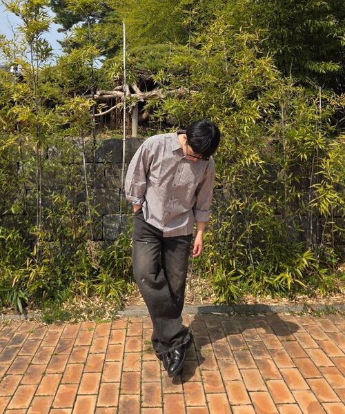 INDUST（インダスト）の「クロップチェックシャツ_グレー（シャツ/ブラウス・レディース・グレー・1(S)/2(M)/3(L)）」の5枚目の写真