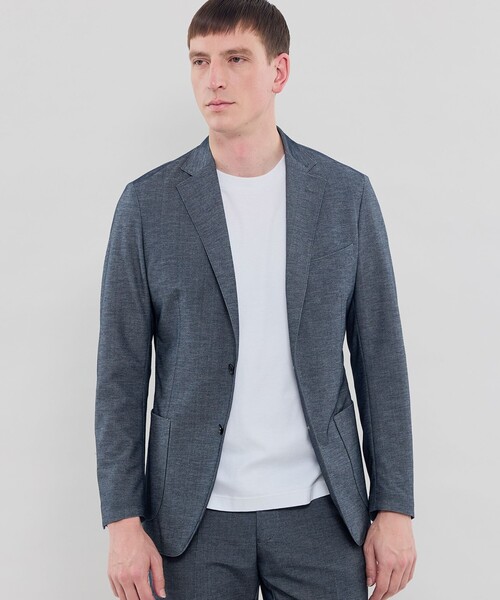 MACKINTOSH LONDON(マッキントッシュ ロンドン)の「【WEB・一部店舗限定】【FLEX JERSEY】デニムジャージーセットアップジャケット(テーラードジャケット・メンズ・グレー/ネイビー・38/40/36)」の2枚目の写真