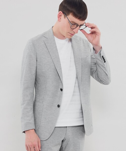 MACKINTOSH LONDON(マッキントッシュ ロンドン)の「【WEB・一部店舗限定】【FLEX JERSEY】デニムジャージーセットアップジャケット(テーラードジャケット・メンズ・グレー/ネイビー・38/40/36)」の1枚目の写真