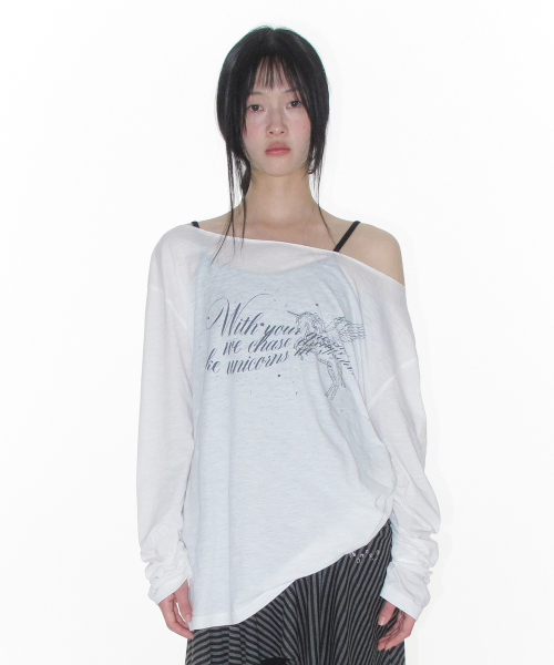 AMESWORLDWIDE(アメスワールドワイド)の「UNICORN SHEER LS TEE IVORY(Tシャツ/カットソー・レディース・その他・FREE)」の2枚目の写真