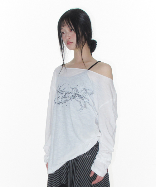 AMESWORLDWIDE(アメスワールドワイド)の「UNICORN SHEER LS TEE IVORY(Tシャツ/カットソー・レディース・その他・FREE)」の3枚目の写真