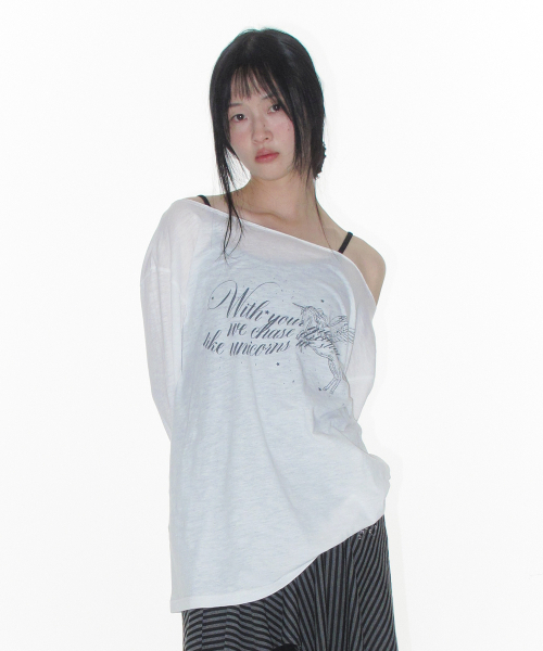 AMESWORLDWIDE(アメスワールドワイド)の「UNICORN SHEER LS TEE IVORY(Tシャツ/カットソー・レディース・その他・FREE)」の4枚目の写真