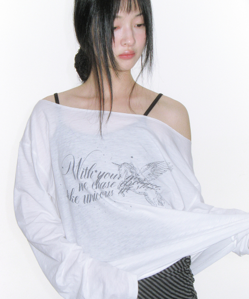 AMESWORLDWIDE(アメスワールドワイド)の「UNICORN SHEER LS TEE IVORY(Tシャツ/カットソー・レディース・その他・FREE)」の6枚目の写真