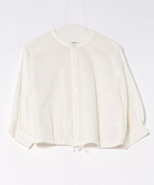 LE GLAZIK（ルグラジック）の「LE GLAZIK | シアーサッカー カラーレスシャツ WOMEN（シャツ/ブラウス・レディース・サックスブルー/ブラック/オフホワイト/オレンジ・36）」の2枚目の写真