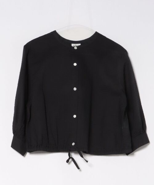 LE GLAZIK（ルグラジック）の「LE GLAZIK | シアーサッカー カラーレスシャツ WOMEN（シャツ/ブラウス・レディース・サックスブルー/ブラック/オフホワイト/オレンジ・36）」の3枚目の写真