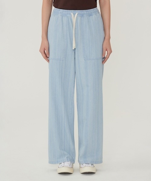 COVERNAT（カバーナット）の「WOMAN STRIPED DENIM PANTS（デニムパンツ・レディース・ライトブルー・MEDIUM/SMALL）」の5枚目の写真
