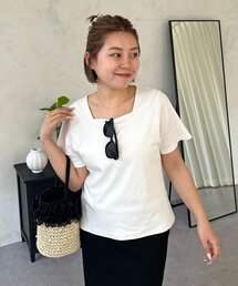 prose verse | 【MOMO】〈吸水速乾・UVカット〉スクエアネックTシャツ(Tシャツ/カットソー)