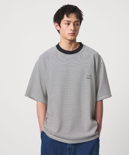 CITEN(シテン)の「<CITEN>リップルボーダーT(Tシャツ/カットソー・メンズ・ホワイト/ブラック・L/M)」の1枚目の写真