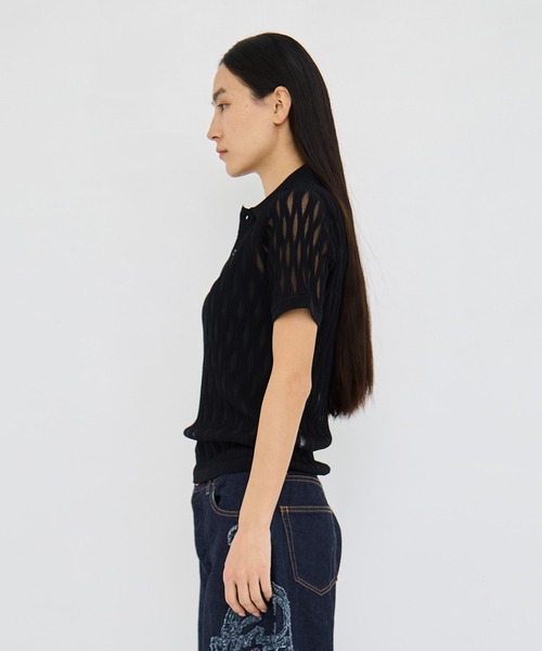 TAAKK(ターク)の「【TAAKK/ターク】Polo Knit/ポロニット(ニット/セーター・レディース・ブラック・1)」の2枚目の写真