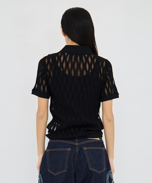 TAAKK(ターク)の「【TAAKK/ターク】Polo Knit/ポロニット(ニット/セーター・レディース・ブラック・1)」の3枚目の写真