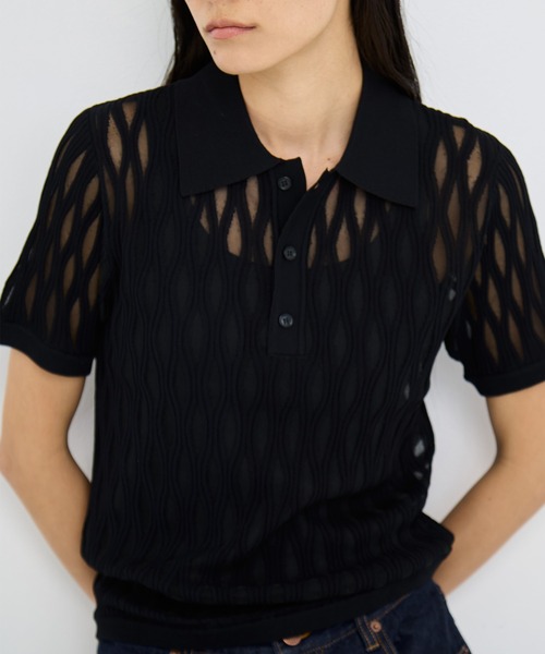 TAAKK(ターク)の「【TAAKK/ターク】Polo Knit/ポロニット(ニット/セーター・レディース・ブラック・1)」の4枚目の写真