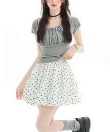 DIAVEL | ドット柄フレアミニスカート(スカート)