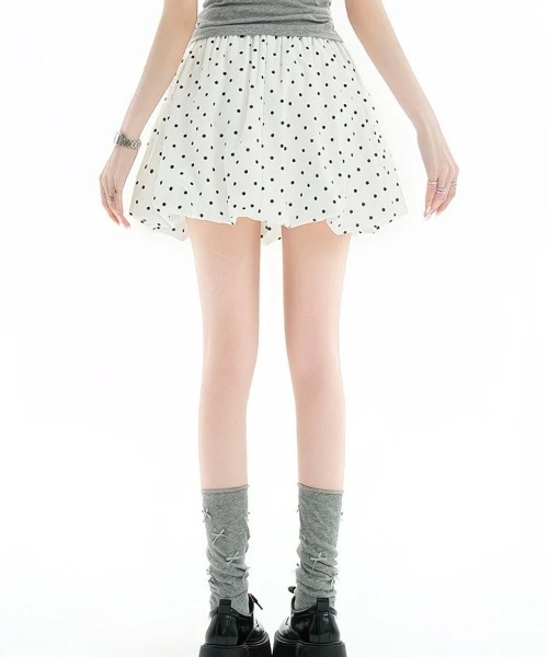 DIAVEL（ディアベル）の「ドット柄フレアミニスカート（スカート・レディース・ブラック/ホワイト・M）」の13枚目の写真
