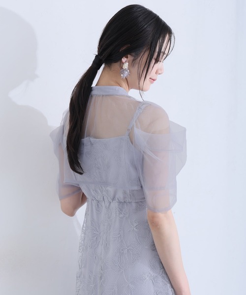 PourVous（プールヴー）の「マキシ丈&袖ありフォーマルフレアシルエットセレモニー結婚式パーティー ドレスオケージョンドレス お呼ばれ同窓会（ドレス・レディース・グリーン/ライトブルー/ブラック/ブラック系その他/ブルーグレー・M/S/L）」の11枚目の写真