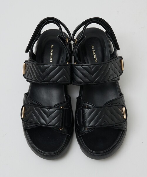 Au BANNISTER（オゥバニスター）の「【軽量】Wベルトスポーツサンダル（サンダル・レディース・ブラック/ブラウン/アイボリー・38/37/36/35/39）」の3枚目の写真