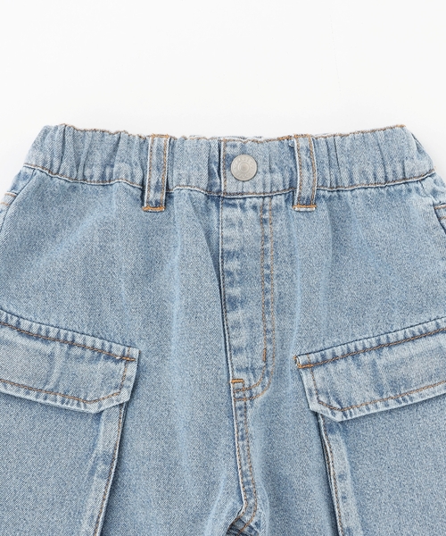 XLARGE KIDS(エクストララージキッズ)の「ケミカルウォッシュ デニムカーゴハーフパンツ(デニムパンツ・キッズ・ライトブルー/ブラック・120cm/140cm/90cm/100cm/110cm/130cm)」の16枚目の写真