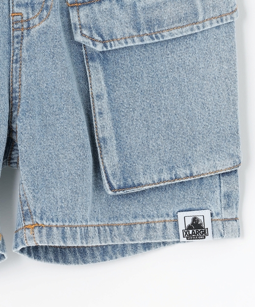 XLARGE KIDS(エクストララージキッズ)の「ケミカルウォッシュ デニムカーゴハーフパンツ(デニムパンツ・キッズ・ライトブルー/ブラック・120cm/140cm/90cm/100cm/110cm/130cm)」の19枚目の写真