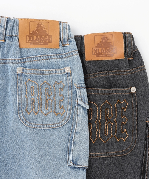 XLARGE KIDS(エクストララージキッズ)の「ケミカルウォッシュ デニムカーゴハーフパンツ(デニムパンツ・キッズ・ライトブルー/ブラック・120cm/140cm/90cm/100cm/110cm/130cm)」の20枚目の写真