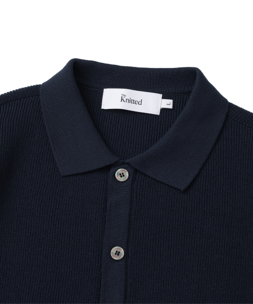 KNITTED(ニッティド)の「クールエバー PK クロップ半袖カーディガン NAVY(ニット/セーター・レディース・その他・MEDIUM/LARGE/X-LARGE)」の3枚目の写真